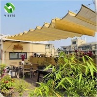 Voile télescopique ondulée imperméable pour jardin, auvent rétractable, écran pare-soleil extérieur, abri de jardin, auvent de protection solaire, bâche pare-soleil