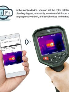 กล้องถ่ายภาพความร้อนแบบพกพา HT-H8  ความละเอียด 384*288  พร้อม WIFI ในตัว  ติดตามอัตโนมัติ  หน้าจอ TFT 3.5 นิ้ว  แบบชาร์จไฟได้ - Product Image 3