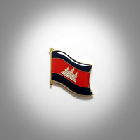 GREPAS GIFTS Épinglette drapeau du Cambodge de 1 pouce, épinglette patriotique mondiale pour chapeau