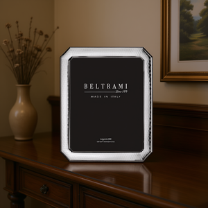 Cadre photo Beltrami en bois plaqué argent avec impression en relief, rectangulaire 3XL, fabriqué en Italie, Argento 999 - Product Image 3