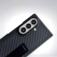 Étui avec béquille en Fiber de carbone pour Samsung Galaxy Z Fold8 Fold 8 Ultra, avec 2 protections d'écran en verre trempé, housse de téléphone Funda