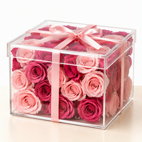 Boîte cadeau en acrylique transparente élégante, étanche et anti-poussière, directement de l'usine, pour mariage, boîte cube en acrylique transparente pour la Saint-Valentin