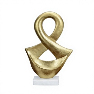Escultura Artística de Aluminio Chapado en Oro para Mesa, Diseño Duradero para Decoración del Hogar, Paquete Multipieza al por Mayor - Product Image 1