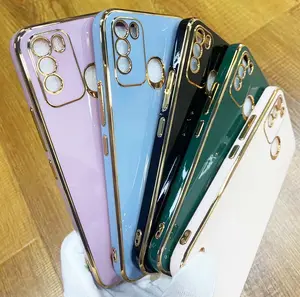 New Popular Gloss Electroplating Edge Mobile Phone Case Soft TPU Colorful Plating Cellphone Back Cover For Infinix Hot 8