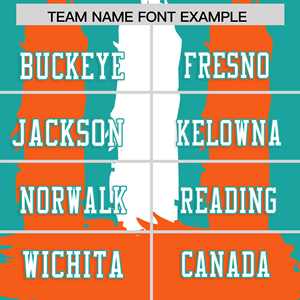 Maillots de football américain personnalisés avec motif graffiti orange et blanc - Product Image 3