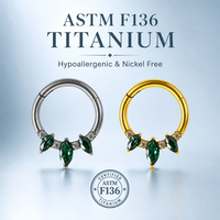 Anneau de nez clicker en titane ASTM F136, bijoux de piercing hypoallergéniques, vente en gros directe usine