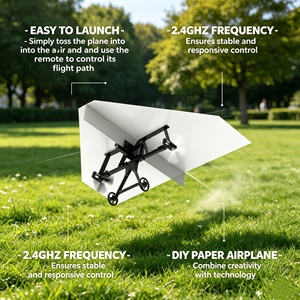 Kit STEM Fai-da-Te per Bambini, Aereo RC 2.4G <span class=keywords><strong>con</strong></span> Decollo e Atterraggio a Un Tasto, Design Aerodinamico, Luci LED, Resistente alle Intemperie - Product Image 3