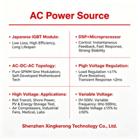 Source d'alimentation CA à fréquence variable 50/60Hz 400Hz réglable de 15 kVA à 800 kVA pour simulateur de réseau pour laboratoire