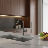 Robinet de cuisine classique moderne XILAIDUN avec poignée unique, installation monotrou, en acier inoxydable, avec cartouche céramique et douchette extractible