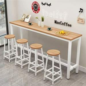 Mesa de Bar MaoCoffee de Madera Maciza, Rectangular, con Patas Altas, Resistente, para Hogar, Balcón y Ocio - Product Image 1