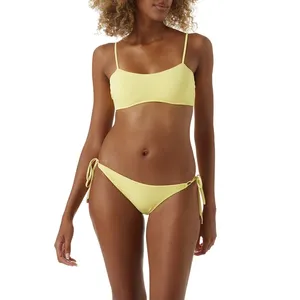 Factory supply solid color nylon spandex elastic tight swimming wear oem custom girl swimsuit women beach swimwear