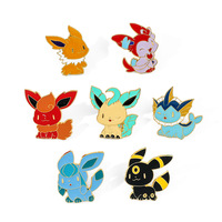 Broche Pokémon en métal, badge mignon de dessin animé, accessoire d'anime, épinglette en émail sur le thème du sport et de la mode, pour artisanat et cadeaux, finition laiton brossé