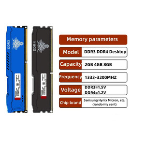 RAM DDR3 DDR4 2 Go 4 Go 8 Go 16 Go 1333 MHz 1600 MHz 1866 MHz PC3-10600 PC3-12800 PC3-14900 Non-ECC avec dissipateur thermique universel pour PC de bureau - Product Image 4