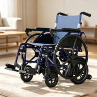 Silla de Ruedas Desmontable Sincronizada Sin Contacto con las Manos, Carro de Movilidad Ligero Plegable Fácil de Empujar para Uso Médico y Doméstico de Ancianos