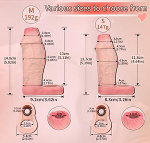 FAAK-Manchon réaliste pour pénis, préservatif élastique et creux, en silicone souple pour agrandissement du pénis, jouets sexuels pour couples et adultes, vente en gros - Product Image 3