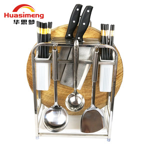 Portacuchillos de Acero Inoxidable Huasimeng con Tabla de Cortar, Organizador de Cocina Multifuncional, Forma Rectangular - Product Image 4