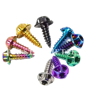 Vis autotaraudeuses à tête étoilée en titane Gr5 Ti6Al4V personnalisées en usine, M1.25, anodisées pour moto et voiture - Product Image 1