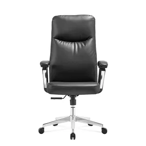 أسود التنفيذي كرسي مكتب جلد مريح التنفيذي كرسي المتقدمة تصميم Bifma شهادة التنفيذي كرسي