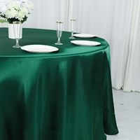 Nappe ronde en satin vert émeraude en polyester de 60, 108, 120, 132 pouces pour mariage et fête