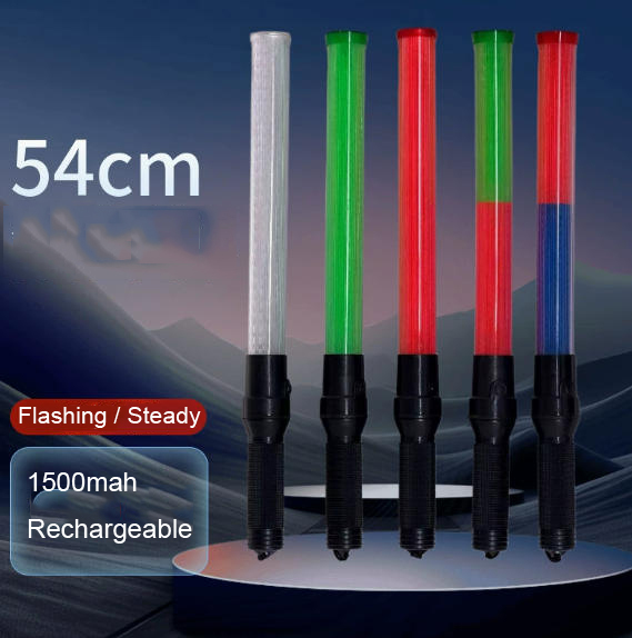 Portable Red Green Stick Wand Rechargeable LED Guide Light Traffic Wand Led Flashing Baton