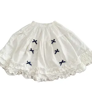 2024 Lente Zomer Prinsessenrok Baby Peuter Meisje Effen Witte Rokken Kleine Baby Mode Kleding 720