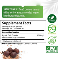 OEM Aguaje Buriti Fruitcapsules 1000mg per portie, wild geplukt uit Guangdong, biologisch, vegan, glutenvrij, 120 stuks, private label