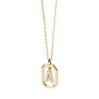 Collier Pendentif Lettre en Laiton et Zircon pour Femme, Breloque Alphabet Initiale, Doré, Cadeau de Mariage, Vente en Gros