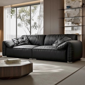 モダンなイタリアの本物の革断面ソファソファ家具セット卸売リビングルームトップグレインヴィラレザーソファデザイン - Product Image 2