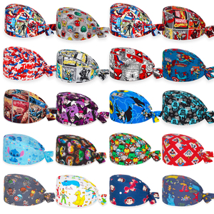Cappello Chirurgico con Fascia Antisudore in Cotone 100% con Stampa Cartoon per Infermieri, Cliniche Dentali e Sale Operatorie Ospedaliere - Vendita all'Ingrosso - Product Image 1