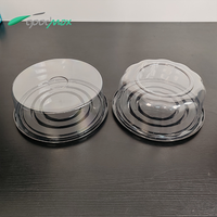 Boîte à gâteau ronde en plastique PET de qualité alimentaire de 9/10/11/12/14 pouces sur mesure Conteneur d'emballage jetable pour gâteau au fromage Tiramisu