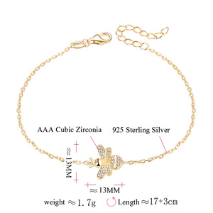 POLIVA Venta al por mayor 925 pulseras de tenis de plata esterlina Joyas de oro Pulsera de abeja - Product Image 2