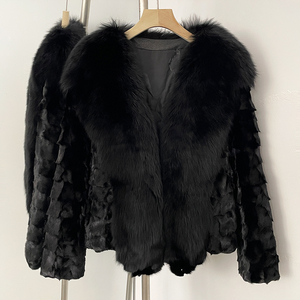 OFTBUY Cappotto Corto in Vera Pelliccia di Visone, Caldo e Spesso, Nuovo <span class=keywords><strong>Abbigliamento</strong></span> Invernale Femminile, Giacca in Vera Pelliccia di Volpe Soffice per Donna - Product Image 2
