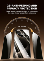 28 °   Protection d'écran en verre trempé anti-espion 9H pour iPhone 14+/15/16 Pro Max - Revêtement oleophobe anti-rayures HD transparent