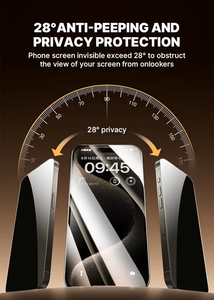 28 °   Protector <span class=keywords><strong>de</strong></span> Pantalla <span class=keywords><strong>de</strong></span> Vidrio Templado Antiespía 9H para <span class=keywords><strong>iPhone</strong></span> 14+/15/16 Pro Max - Revestimiento Oleofóbico Antirrayaduras HD Transparente - Product Image 3
