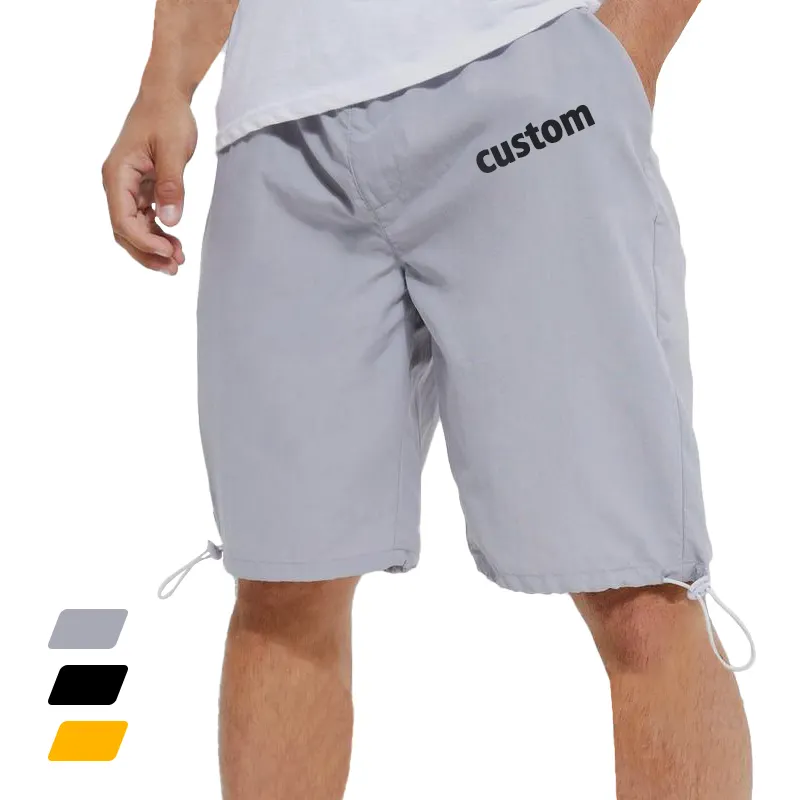 100% पॉलिएस्टर पुरुषों की लुभावनी छोटी पैंट गर्मियों के साथ आकार ड्रा तार प्रिंट लोगो खेल ओम गंध के लिए फिट शॉर्ट्स