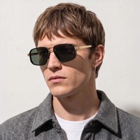 Lunettes de soleil polarisées tendance unisexes UV400 à monture carrée en métal léger avec verres TAC pour hommes et femmes