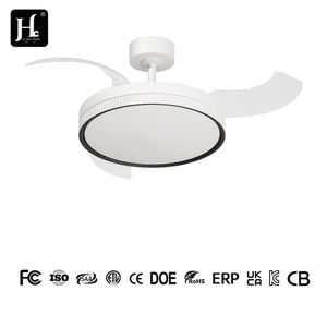 Ventilateur de plafond moderne à 3 pales rétractables de 42 pouces avec moteur DC, lumière LED, télécommande, pour la maison, l'hôtel, le bureau - Product Image 4