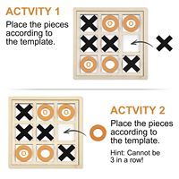 Jeu de Tic Tac Toe en bois XO, jeu d'échecs pour activités de démence, Alzheimer, seniors, personnes âgées, unisexe, à partir de 14 ans