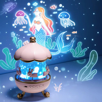 Lampe de nuit rotative Yinzam Dreamy, projecteur océanique, rechargeable par USB, veilleuse musicale pour l'aide au sommeil avec haut-parleur sans fil pour enfants