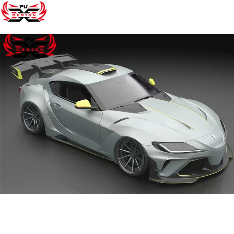 Venta al por mayor actualización R estilo cuerpo kit para Toyota supra Fender coche delantero/trasero labio parachoques partes faldones laterales capucha Spoile