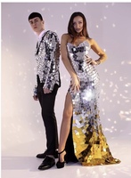 Miroir Veste Verre Homme Performance Costume Personnalisé Couleur Chanteurs Costume Coût Club Bar Danse Performance Porter Pour Dj Costume