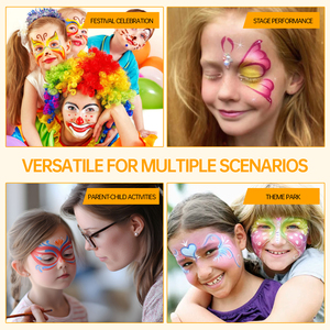 Nouvel ensemble de peintures pour le visage et le corps à base d'huiles végétales naturelles non toxiques en 12 couleurs pour enfants, certifié CE, pour l'art DIY et le maquillage de performance - Product Image 2