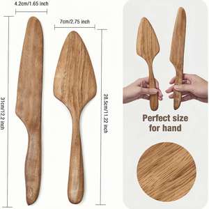 Couteau à gâteau en bois personnalisé avec nom gravé, ensemble de service pour mariage, accessoire de découpe de gâteau - Cadeau - Product Image 5