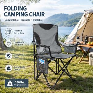 Nouvelle Arrivée QM - Chaise de Camping Pliante Confortable en Acier, Imperméable, pour Extérieur, Idéale pour Repas, Cour, Hôpitaux - Product Image 4