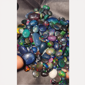 354 pièces d'opale noire éthiopienne naturelle avec feu 5mm à 25mm ovale poire marquise Cabochon 637 Cts Iroc ventes cabine de pierres précieuses US $319 - Product Image 1