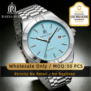 นาฬิกา <span class=keywords><strong>Raksa</strong></span> Duke 9815 ผลิตโดย OEM จากประเทศจีน รับทำโลโก้ตามสั่ง นาฬิกาจักรกลอัตโนมัติสำหรับผู้ชาย ตัวเรือนสแตนเลส สตีล รับผลิตภายใต้แบรนด์ของลูกค้า - Product Image 1