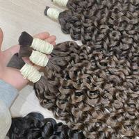 Ruyihair 12A Cheveux humains bruts bouclés en vrac pour tressage sans trame, colorés, 100g, cheveux humains naturels vietnamiens pour tressage