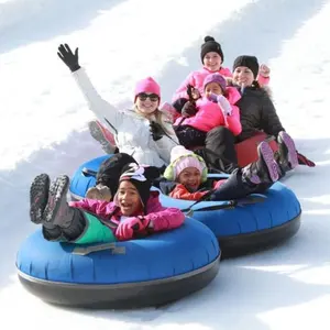 2023 Heavy Duty Inflatable Snow Tube Hard Bottom Sledge Sled With Rubber And For Kid And Adult Winter Sport