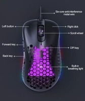 Mouse Gaming USB Versi RGB G540 Baru, Ringan, Optik, Performa Tinggi, Desain Berkabel, Fitur Pemrograman Game, Dapat Disesuaikan