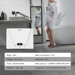 Phổ biến tankless điện máy nước nóng 5500W ELCB an toàn dẫn hiển thị 25-55 ° C dưới bồn rửa cài đặt mua nhiều nhất - Product Image 5